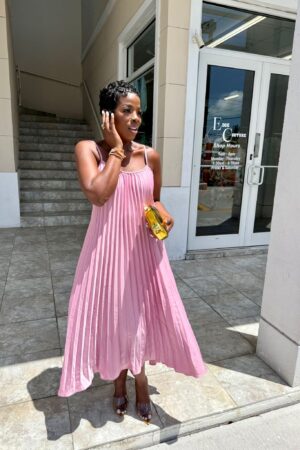 Blush Pleated Maxi